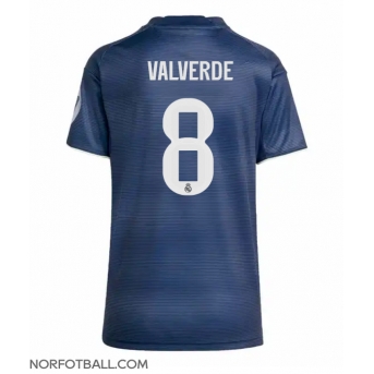 Billige Fotballdrakt Real Madrid Federico Valverde #8 Replika Bortedrakt Dame 2025-26 Kortermet